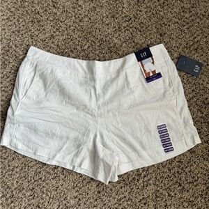 GAP Womens XXL Linen Blend Shorts 3" Inseam White Pull On Lightweight